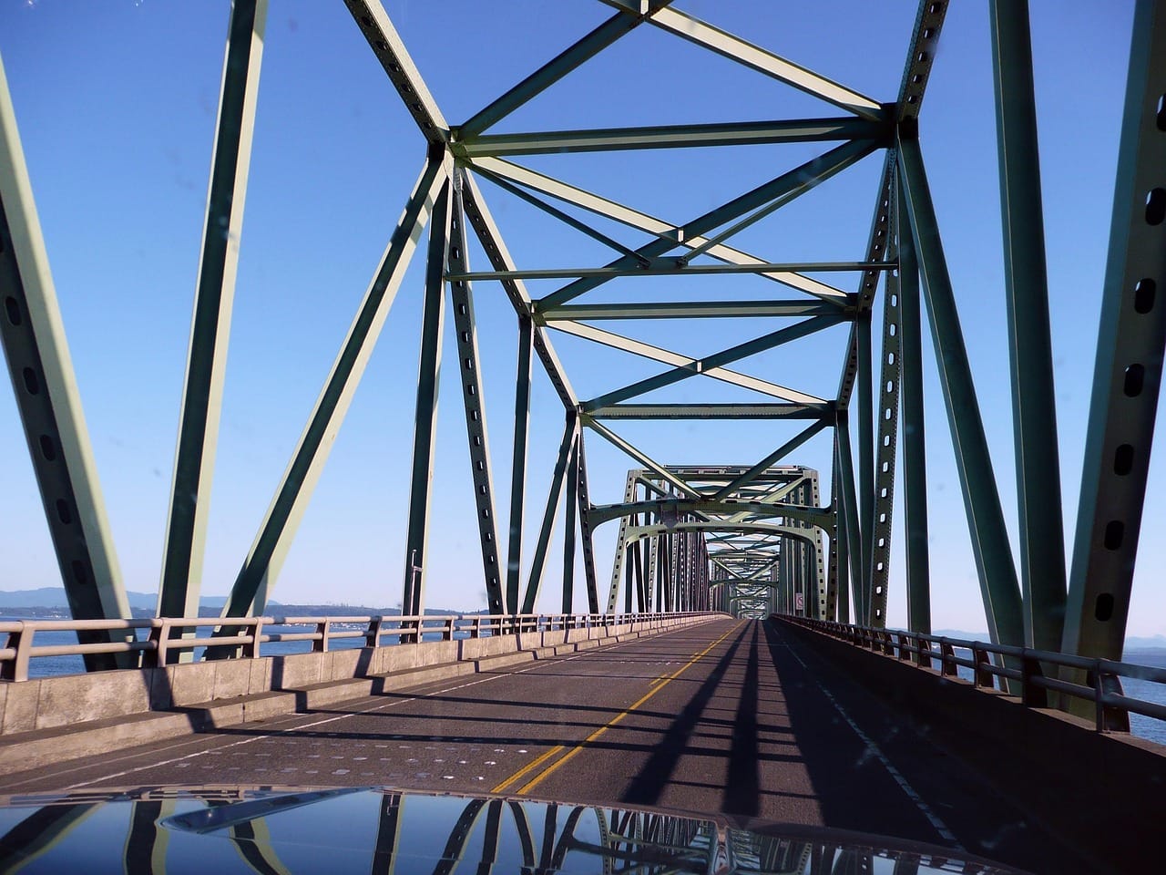 metal, bridge, building, iron, steel beam, reflection, blue metal, About Metal Draft
